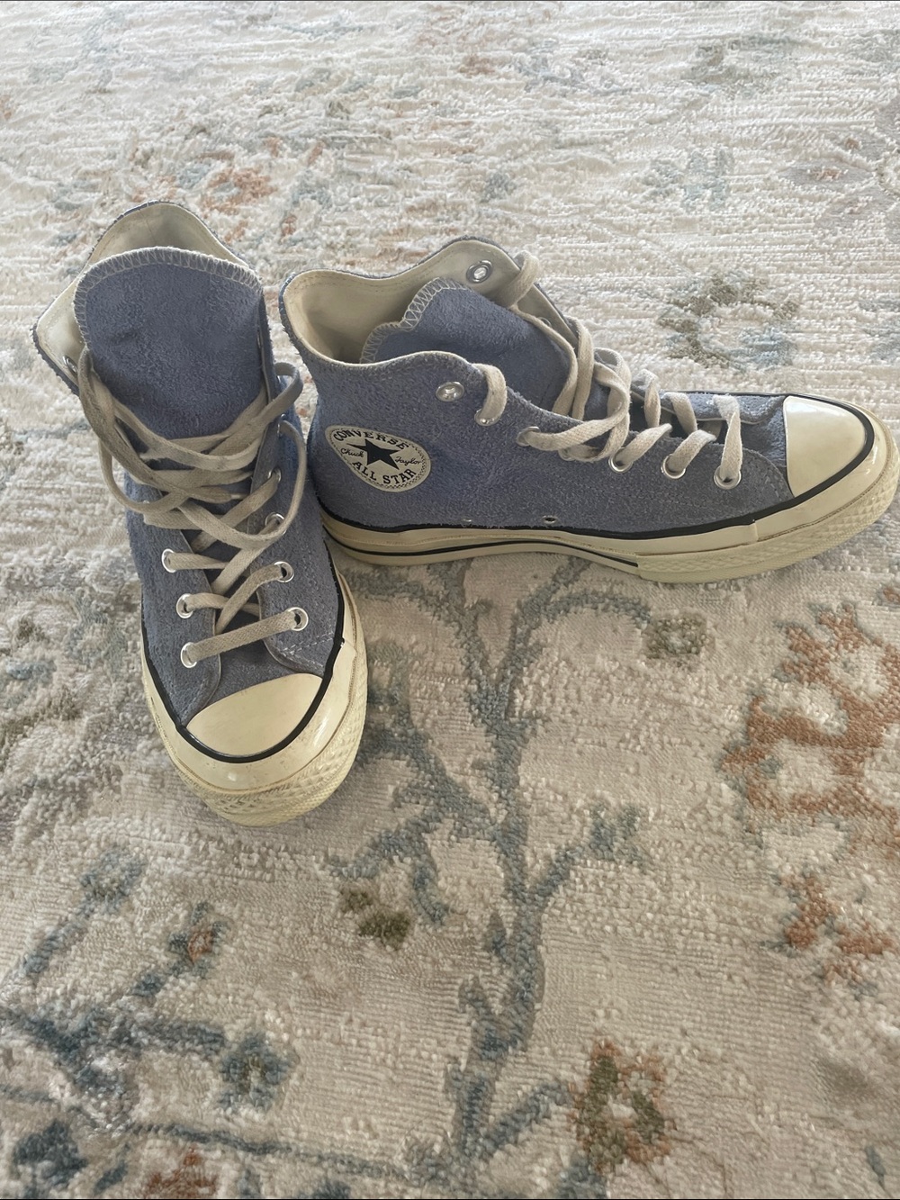 Converse Kids High Top Sneakers in Dusty Blue and White
